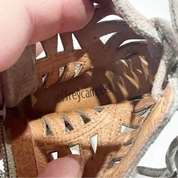 Jeffrey Campbell Lace Up Bootie Suede Taupe Size 7.5 - Picture 4 of 7